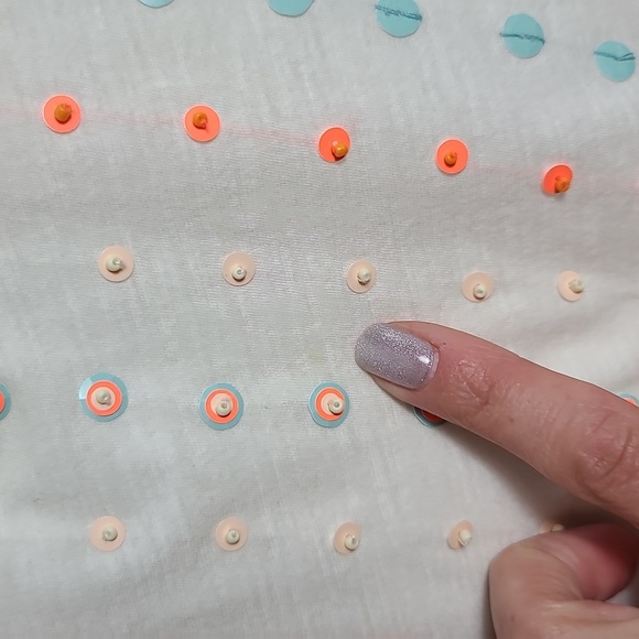 J. CREW Stacked Sequin 100% Cotton Sleeveless Tank Top in Cream Size XXS - Picture 16 of 16